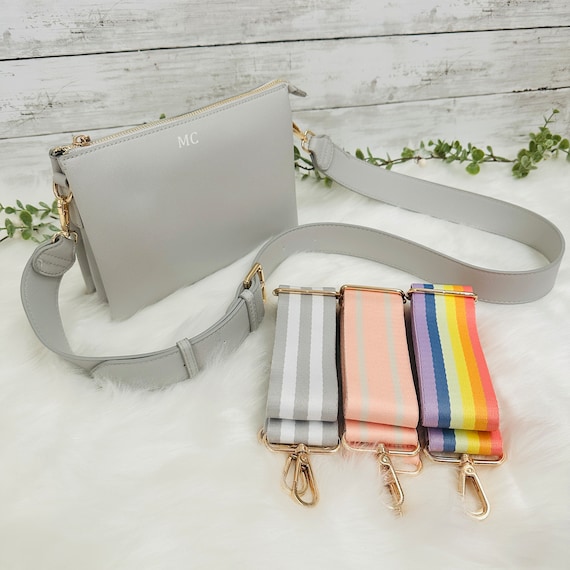 Personalised Christy Soft Cross Body Bag, Beige Cross Body, Cross Body Straps, Grey Cross Body, Black Cross Body Bag, Tan Cross Body Bag