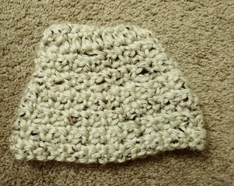 Crocheted Hat Cream Tweed