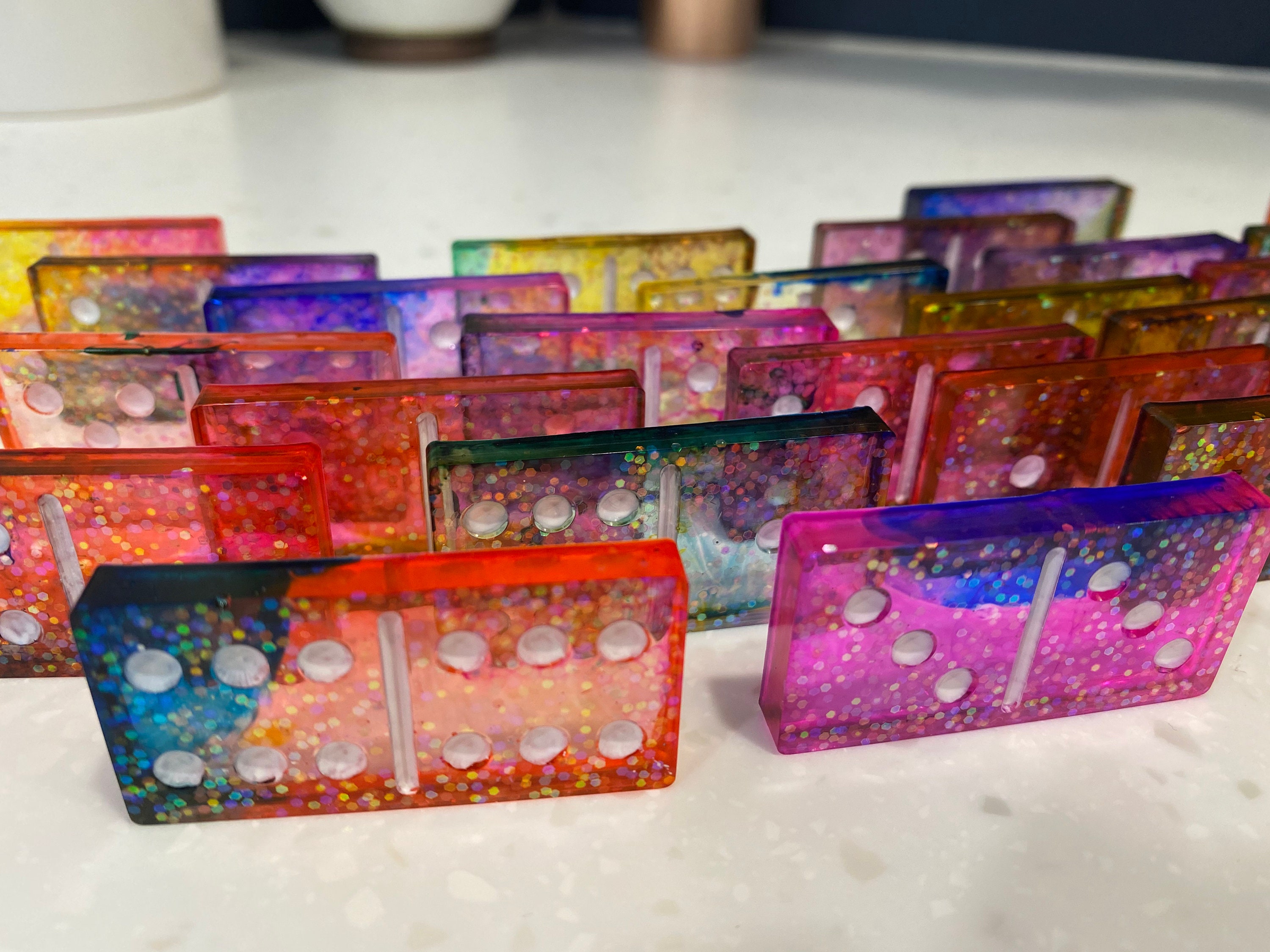 Handmade Epoxy Resin Watercolor Custom Unique Pink Blue Orange Etsy UK