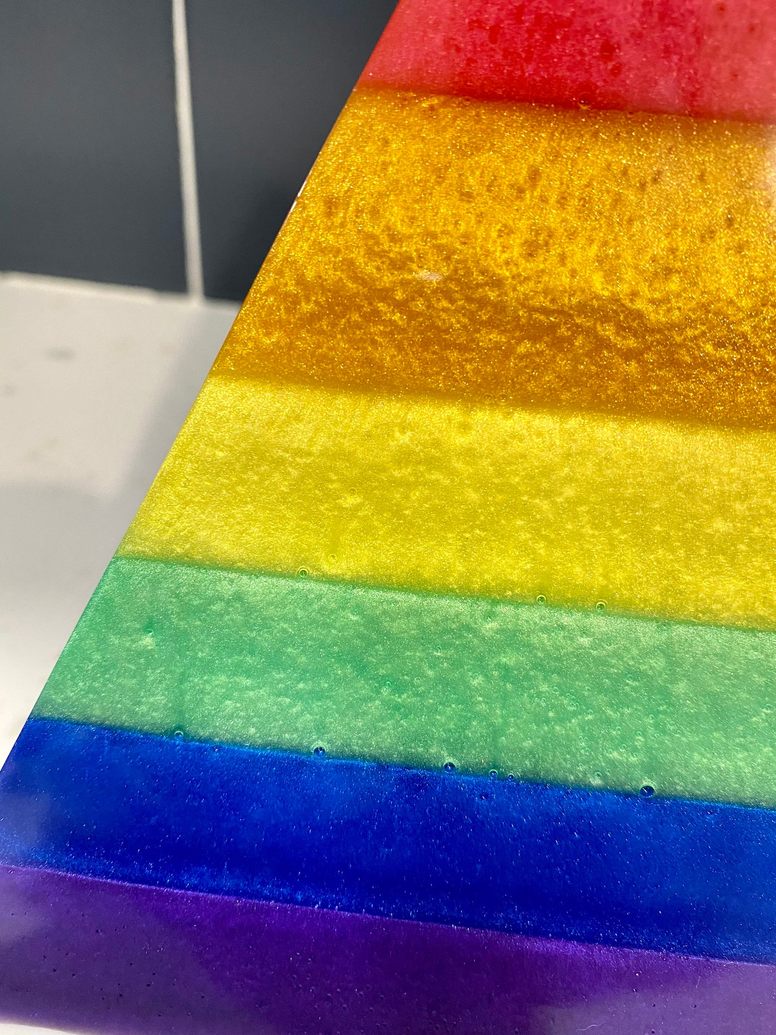 Rainbow LGBTQ pride inspired epoxy resin prism pyramid Etsy