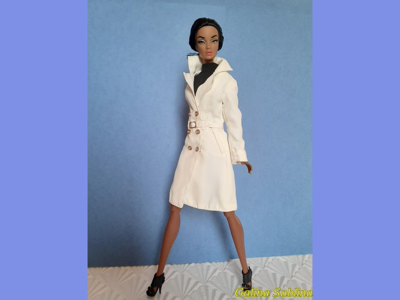 White trench coat for Barbie dolls Integrity Toys Poppy | Etsy
