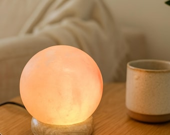 Himalayan Salt Ball Lamp USB Natural Crystal Sphere Light Handmade Calm Decor