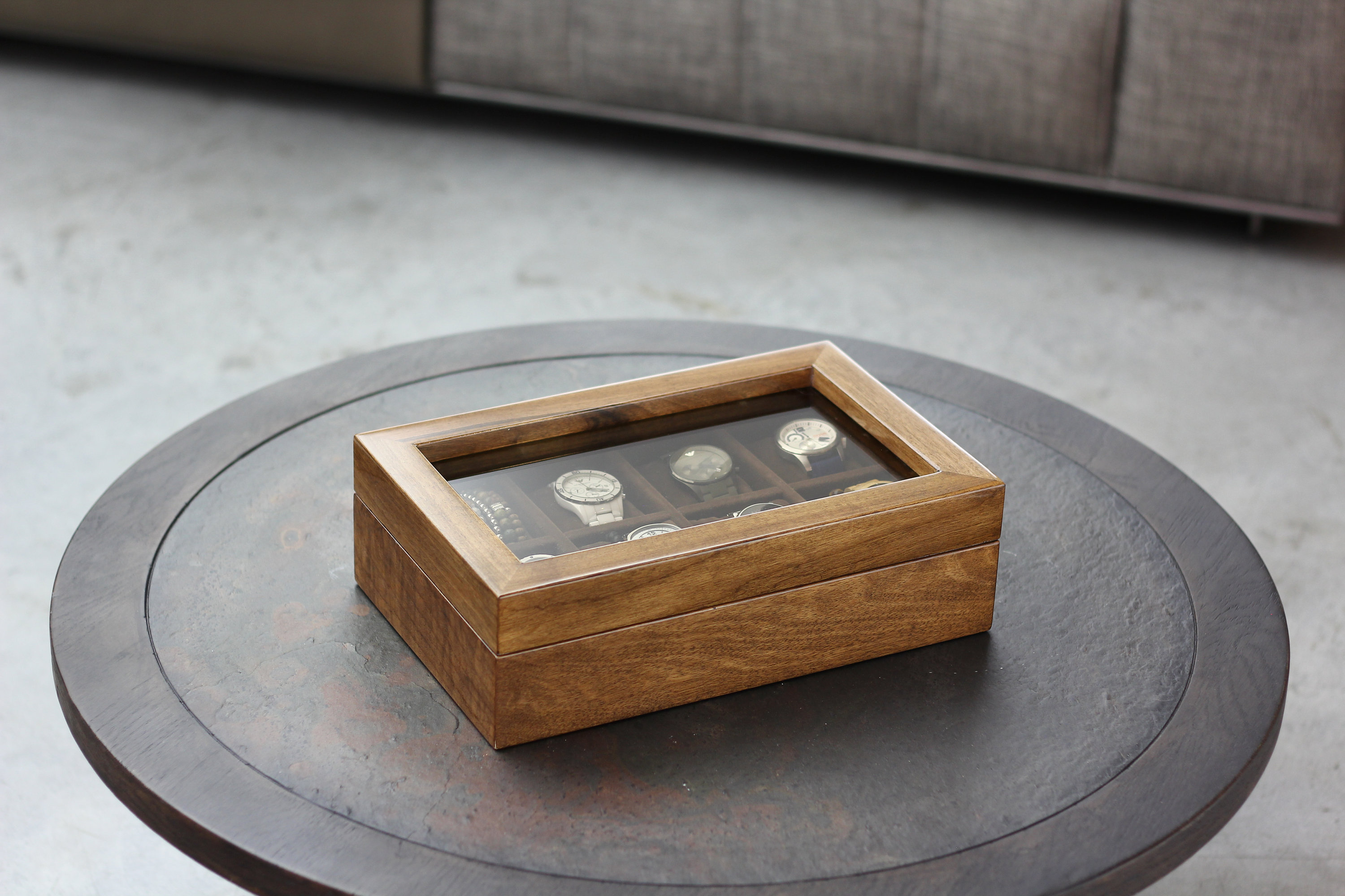 Watch Box Walnut Watch Holder Wooden Watch Case Watch Etsy