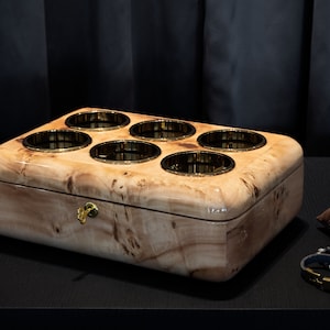 Mapa burl watch organizer for six watch