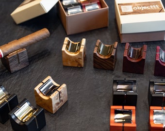 Repose-cigares en bois de luxe, porte-cigares unique, cadeau cigare pour homme, support à cigares, accessoires pour cigares, cadeau d'anniversaire, cadeau garçons d'honneur, plateau à cigares