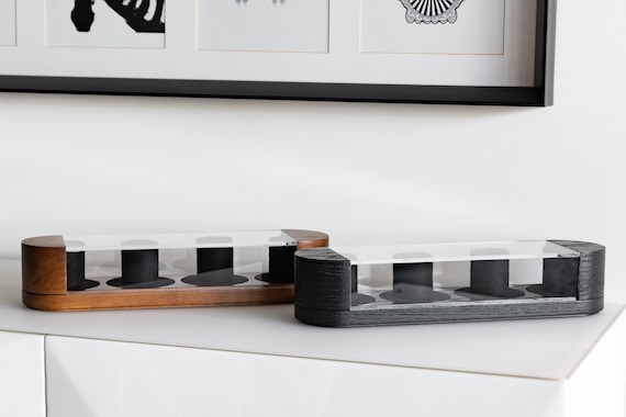 Walnut Wood Watch Stand for 4 Watches: Luxury Display, Groomsmen Gift