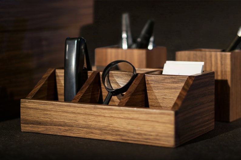 Walnut Office Desk Accessories