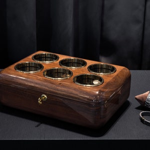 Scatola regalo per orologi di lusso per uomo, porta orologi piccolo, cassa per orologi in legno, custodia per orologi per 6, regalo per lei, idea regalo di compleanno, regalo di Natale