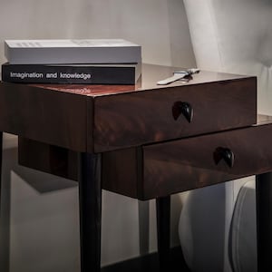 BELLA &#39; Night Stands, Rosewood  night stand with drawers, bedroom furniture, handmade bedside table, high gloss night stand