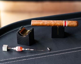 Sterling Silver Cigar Nubber with Gemstone, Unique Cigar Tool