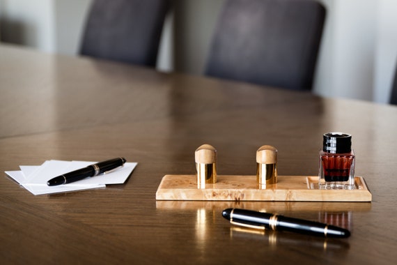 Idea regalo per lui, lei - porta penne organizer da scrivania in legno