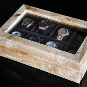 Mapa burl luxury watch organizer top view