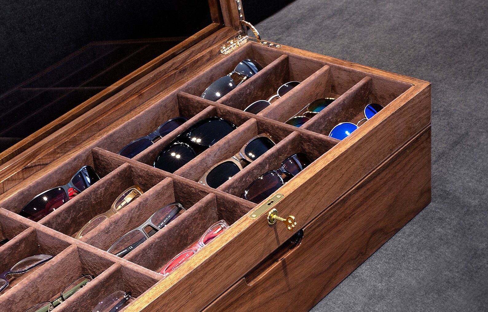 Walnut Eyeglasses box Handmade eyeglass display case Etsy