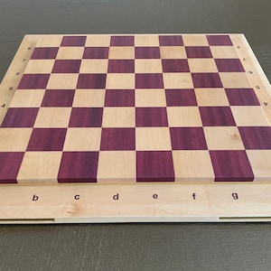 Purple Heart and Mapple wooden Chess board, Unique design modern chess board, Luxury birthday gift, Home gift, Wooden Chess Board best gift