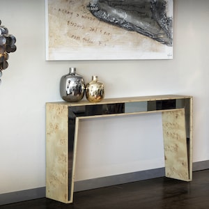 Mapa Burl Console table, Modern hallway table, Console table decor, Hallway table narrow, high gloss finish console table narrow, best gift