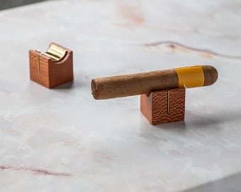 Exotic Wood Cigar Rest - Handmade Smoker Gift (Set of 2)