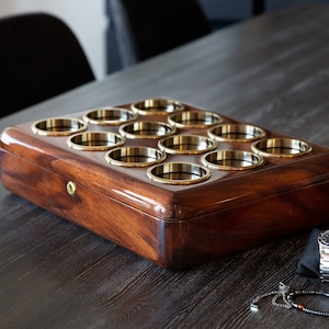 Watch Box Acacia, Large Watch holder, Wooden Watch case, Handmade Watch Storage, Luxury Watch organizer, Wood Watch Box, Christmas Gift idea
