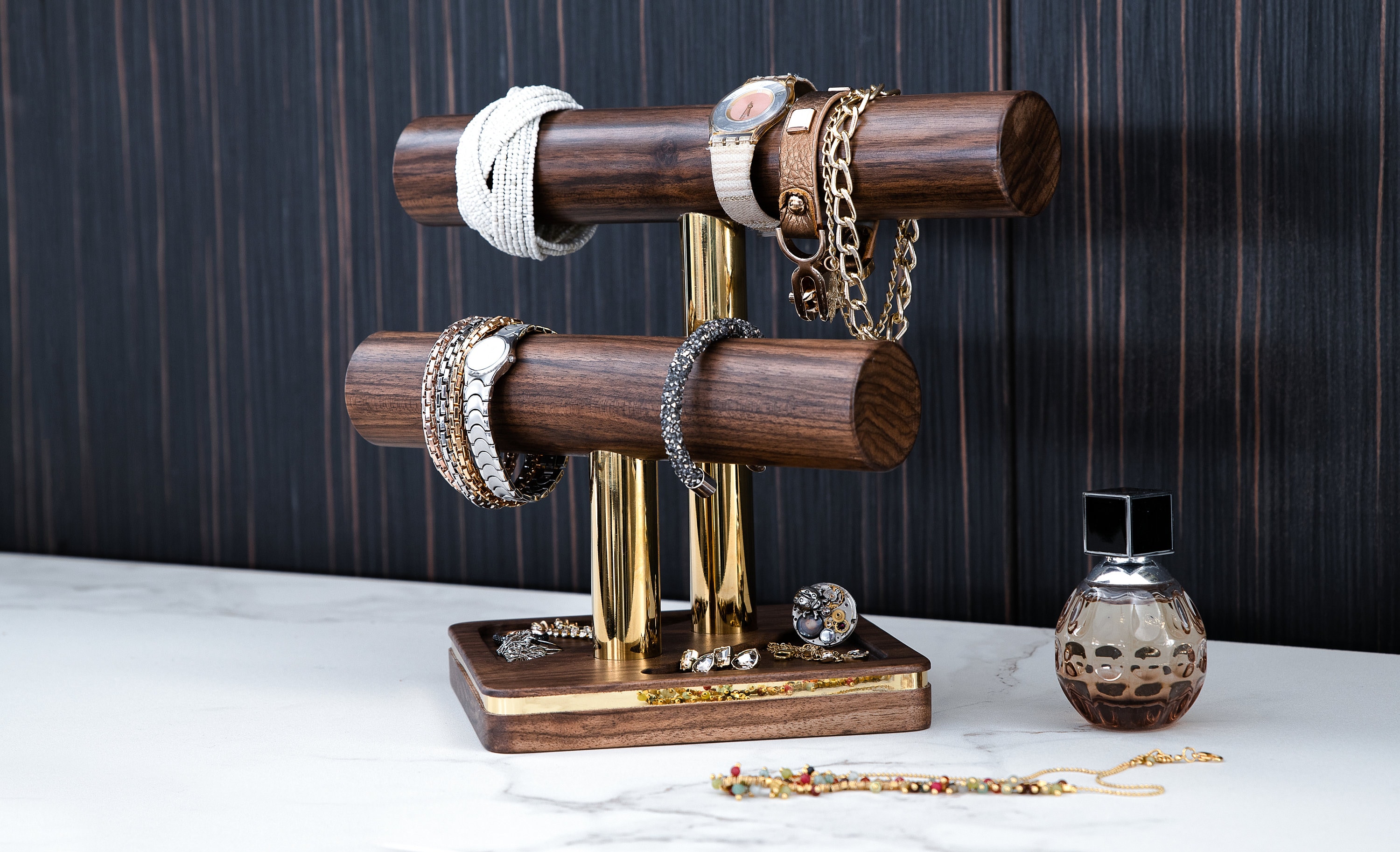 Luxury Wooden jewelry stand, Bracelet display holder, T-Bar, watch sta -  woodglory