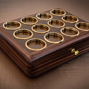 Luxury Ebony watch box, Wooden watch case, Large watch holder storage, Watch organizer display, Birthday gift for men, Christmas gift idea