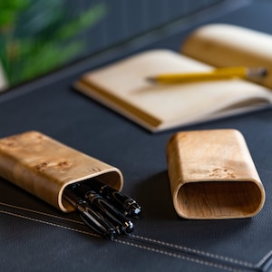 Wooden Pen Pouch, Handmade pocket pen box, Coworker Gift, Pen Presentation Box, Pen Collector Gift, Pen/Pencil Box, Christmas gift idea