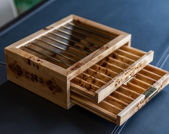 Pen Collection Storage Case, 3 Different Wood Option, Office Desk Organizer, Pen Collector Gift Idea, New Job Gift, Best Christmas gift idea