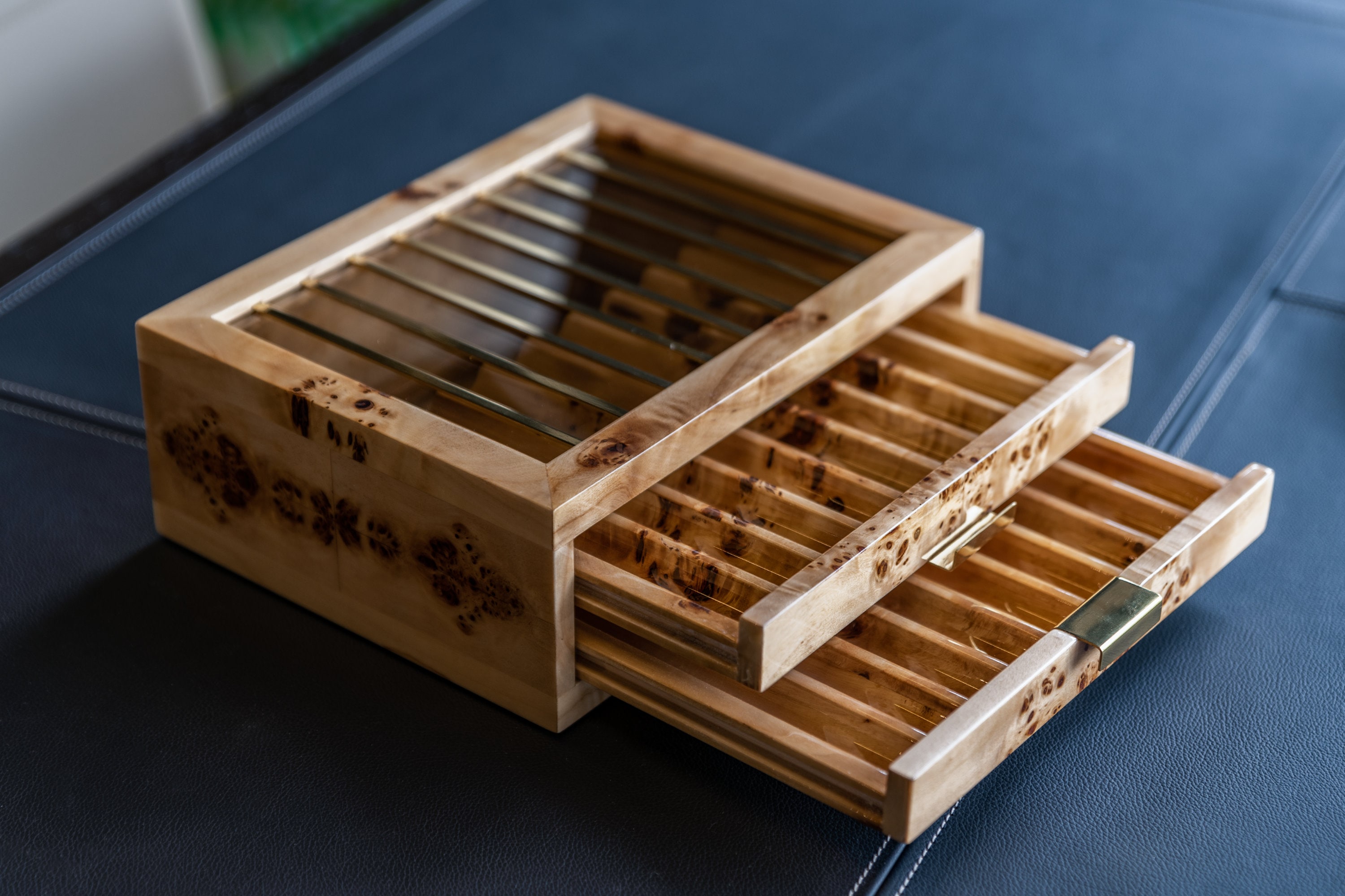 Wood Pen Collection Storage Case: Desk Organizer, Pen Collector Gift