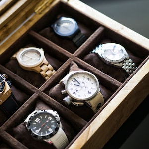 Mapa Burl Wood Watch Box, Large Watch Holder, Wooden Watch case, Watch Storage,Luxury Watch organizer, Wood Watch Box, christmas gift idea