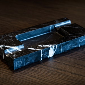 Luxury Black Marble Cigar Tray, Marble Ashtray, Cigar Gift For Men, Birthday gift, housewarming gift, Cigar Accessories, Gift for men