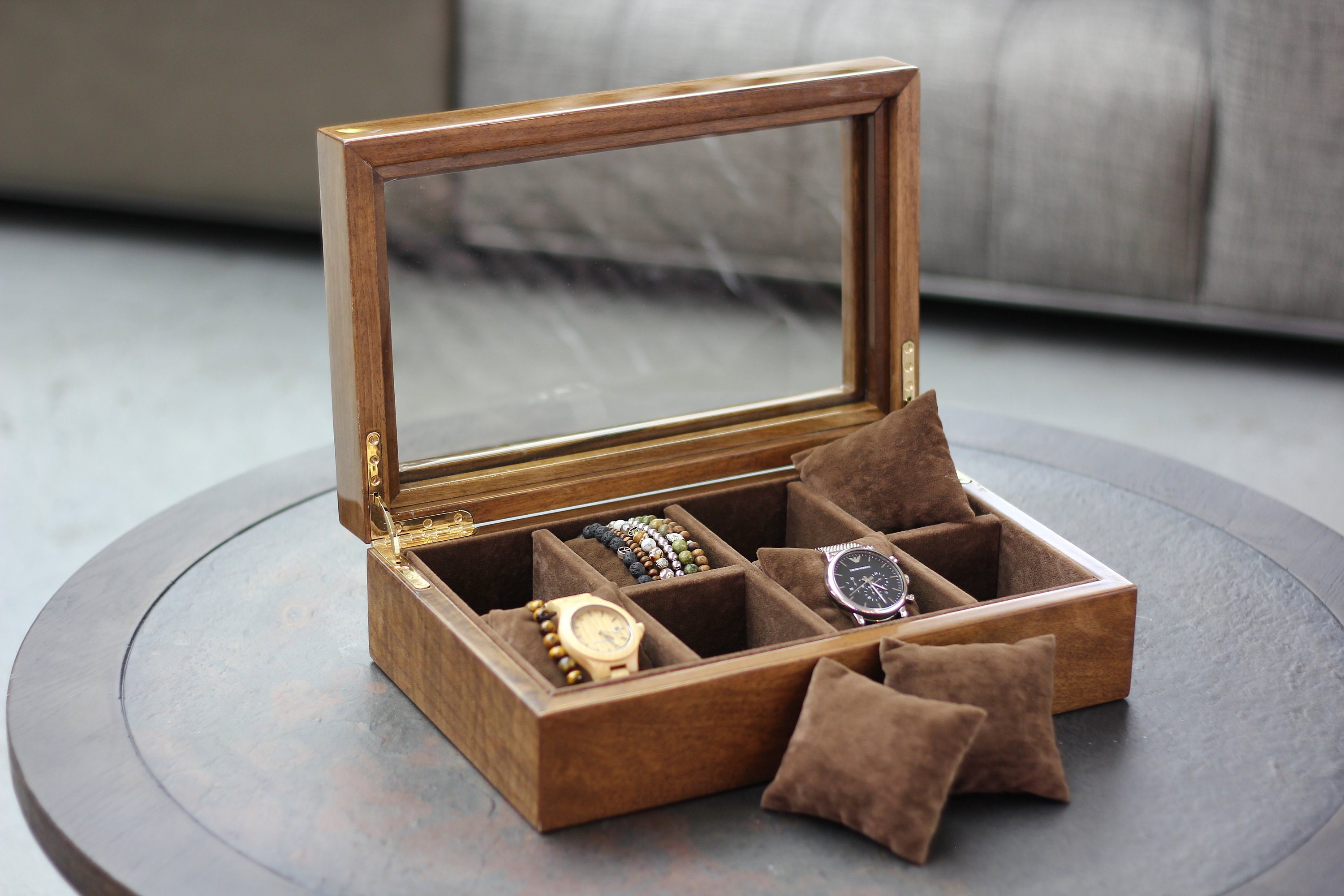 Watch Box Walnut Watch Holder Wooden Watch Case Watch Etsy Australia