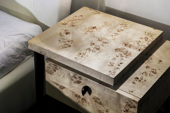 Mapa Burl Night Stand Set With Drawers Nightstand Pair Bedroom