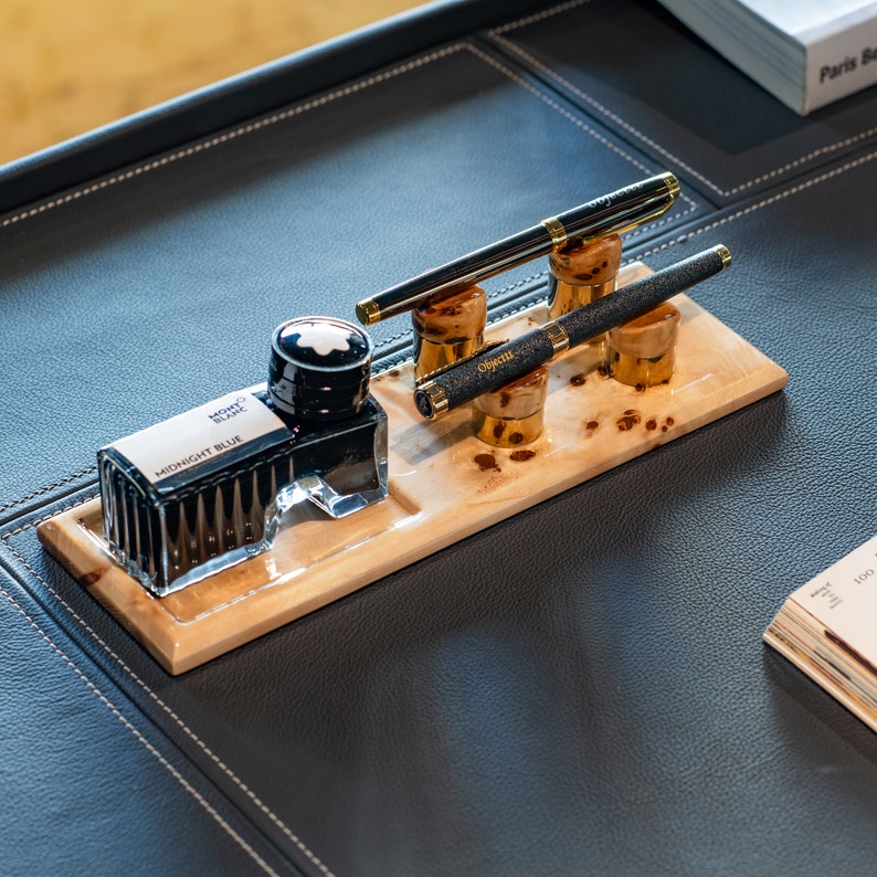 Handcrafted Wood Pen & Ink Stand: Desk Organizer, Collector Gift - Etsy