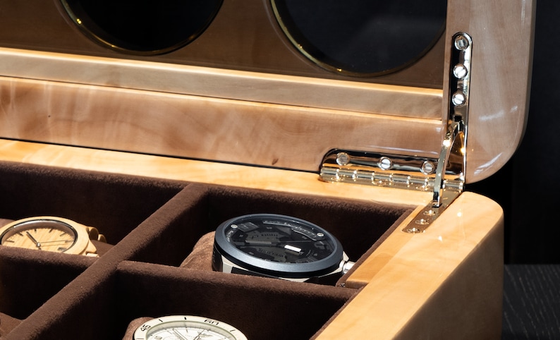 handmade unique watchbox hinge detail