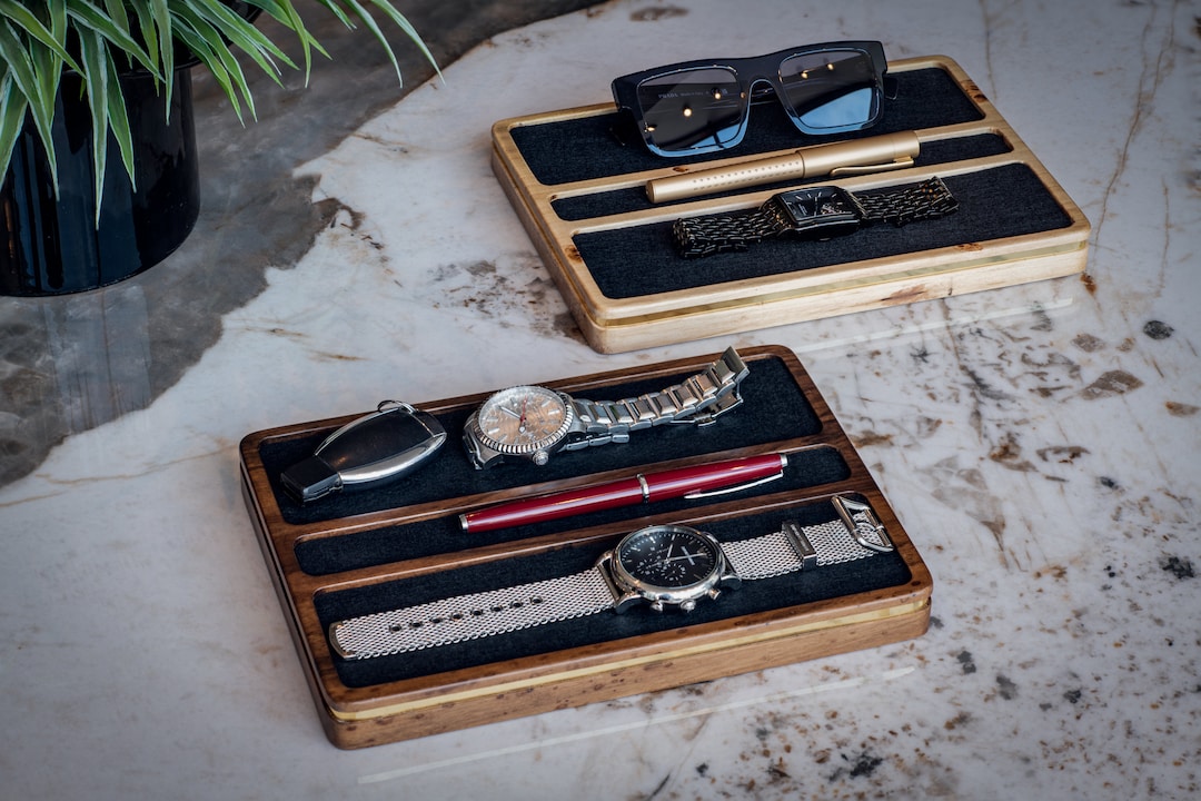 Handmade Walnut Wood Desk Organizer: Modern Burl Wood Tray - Etsy