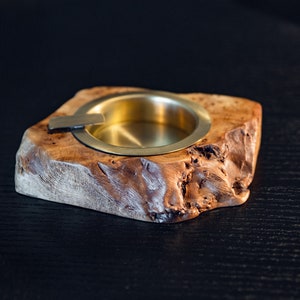 Unique Mapa Burl Cigar Tray,  Wooden Ashtray, Cigar Lovers Gift for man,  Groomsmen Gift, Birthday Gift for men, Christmas gift idea