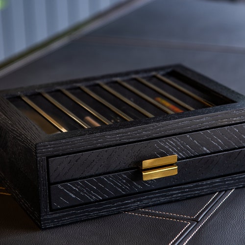 Pen Display Case With 3 Different Wood Option Office Desk Etsy