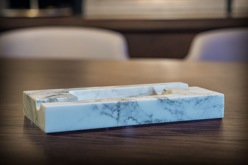 calacatta white marble cigar tray