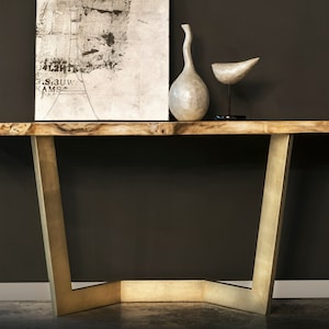 Unique solid wood Mapa Burl Console table, Handmade wooden entryway console table decor, Hallway console , housewarming gift first home,