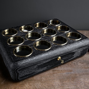 Black Oak Wooden Watch Box, Birthday Gift Watch Cabinet, Luxury Watch Case, Gift for men, Watch Storage, Wood Watch Box, christmas gift idea