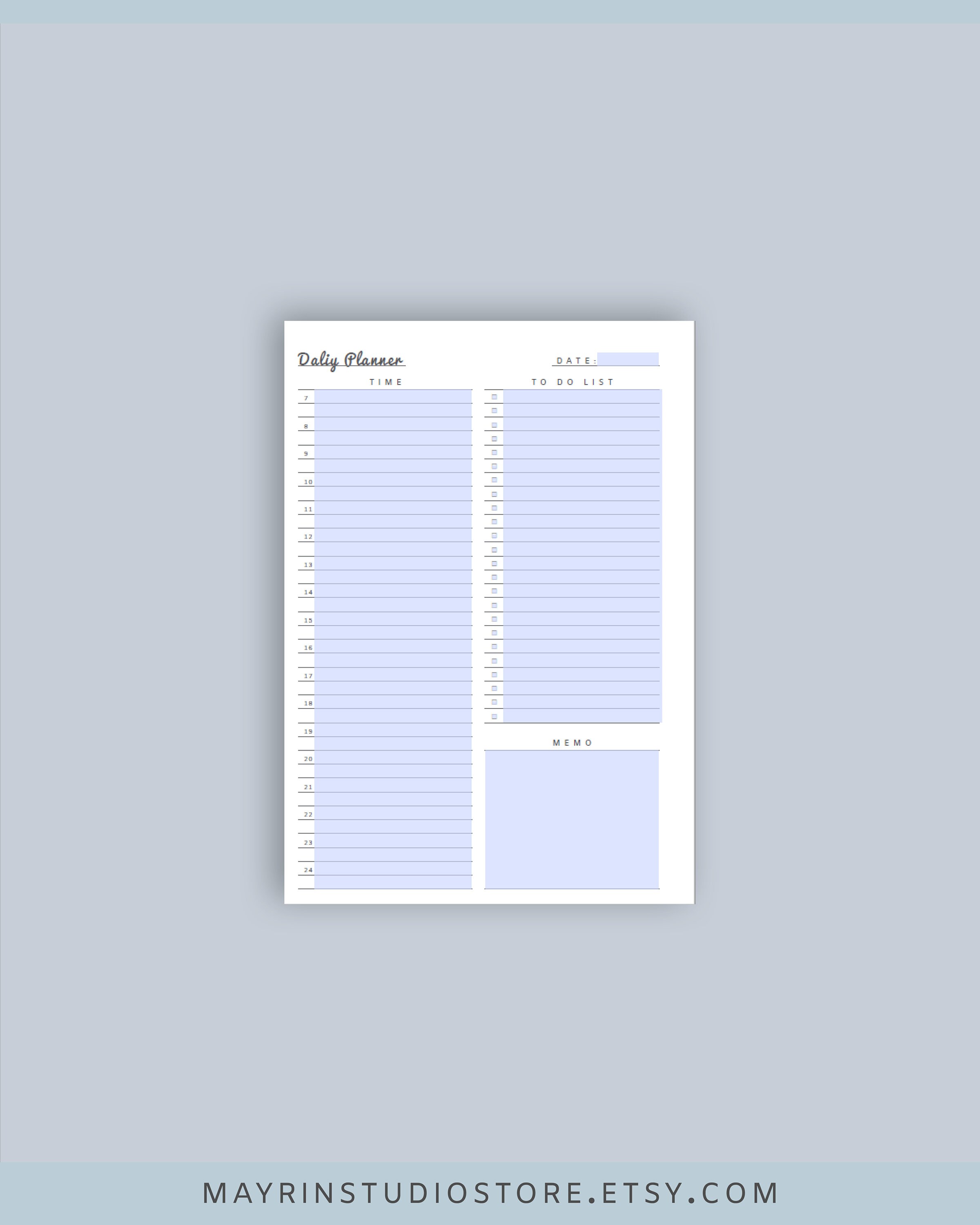 daily planner to do list template printable daily planner etsy
