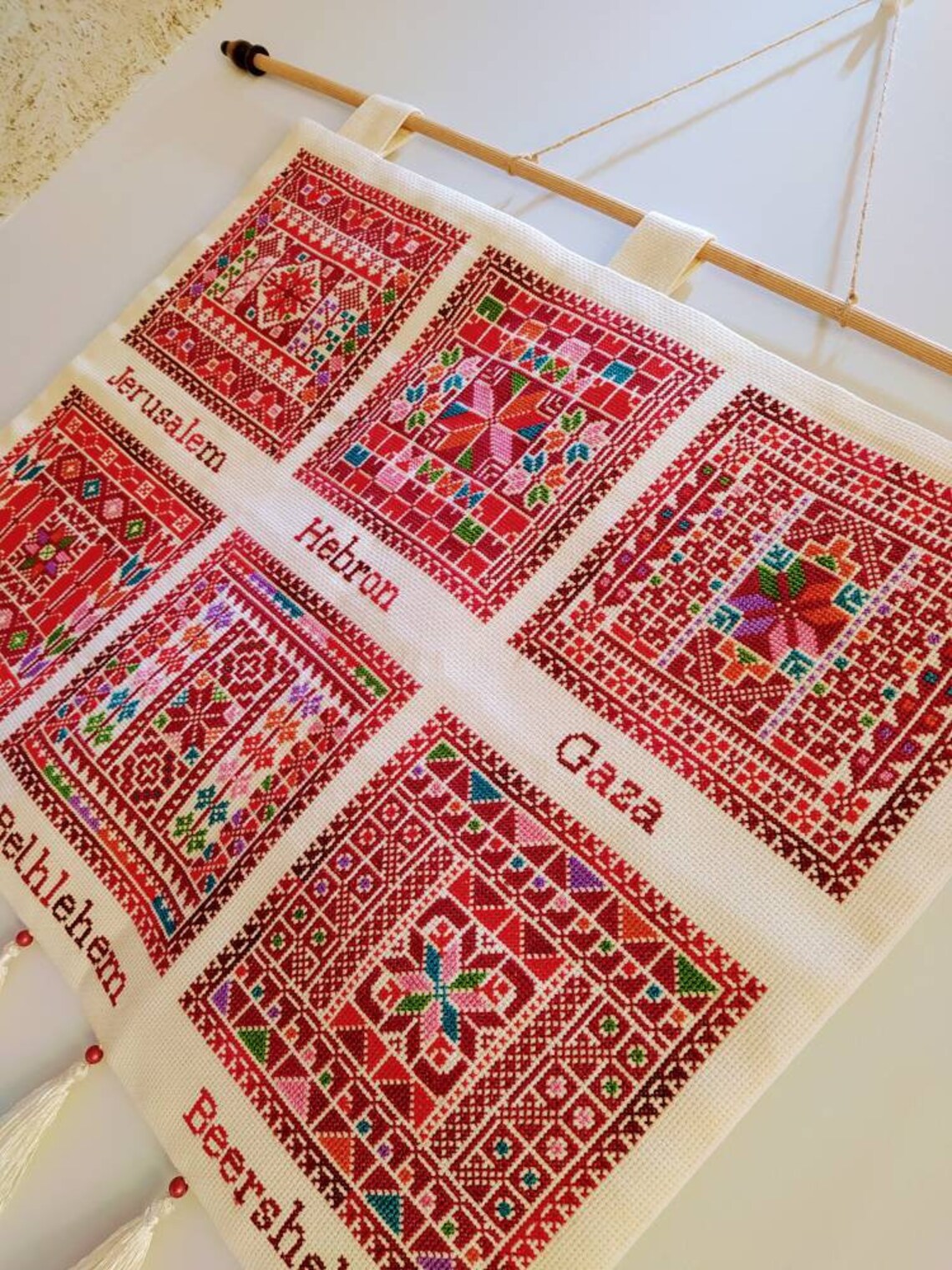 HANDMADE PALESTINIAN EMBROIDERED Wall Hanging Palestinian Etsy