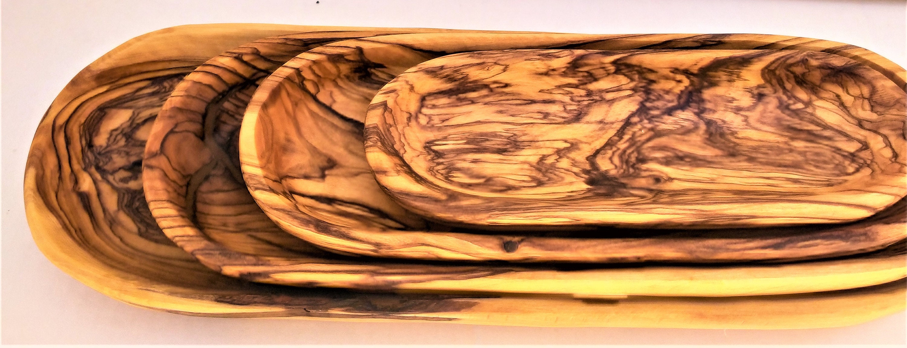 PALESTINIAN OLIVE WOOD Plates Set of 4 Olive Wood Plates Etsy