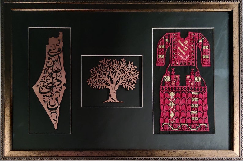 PALESTINIAN ART Palestine Map Décor Palestinian embroidery Etsy