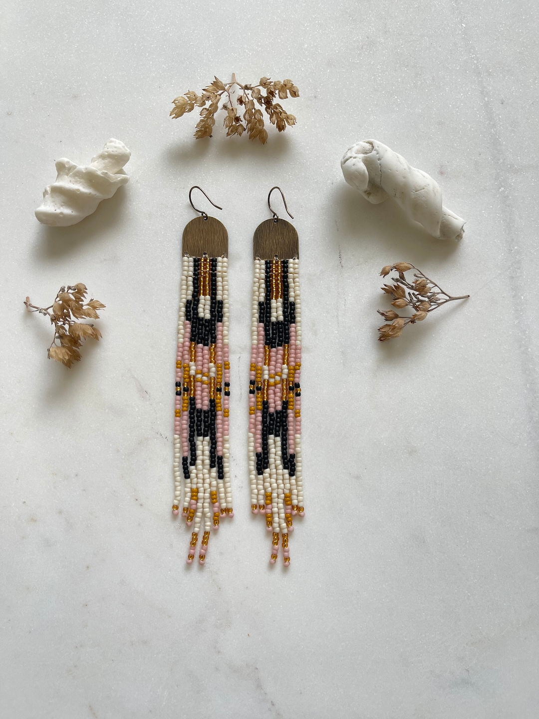 Beaded Fringe Earrings • Seed Bead • Boho Earrings • Hippie Chic ...