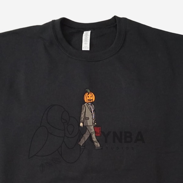 Pumpkin Head Inspired Sweatshirt| Office Inspired Sweatshirt| tv show Inspired| Office| Embroidered Fall Sweatshirt