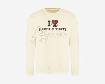 Custom Bunny Embroidered Sweatshirt| I Heart Bad Sweatshirt| Ben Inspired| Conejo Malo Embroidered Sweatshirt|Mom Crewneck