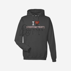 Custom Bunny Embroidered Hoodie| I Heart Bad Hoodie| Ben Inspired| Conejo Malo Embroidered Hoodie Customized