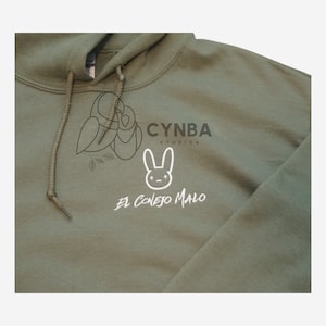 Bunny Embroidered Hoodie| Minimalist Bunny T-shirt| YHLQMDLG| Bunny Hoodie| El Conejo Malo| Camisa de Bunny