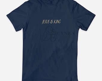 JESUS IS KING Unisex T-Shirt| Custom Christian Embroidered T-shirt| Faith Clothing| God Is Love| Have Faith