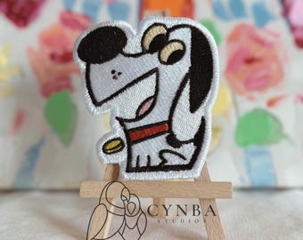 Retro Cartoon Dog Embroidered Patch | Iron-On, Sew-On, or Velcro | 90s Inspired Puppy Patch
