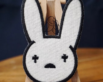 2 pack* Bad Bunny Embroidered Patch|H:3.5&quot; & 2.5&quot; Bad Bunny Iron On Patch| Bunny Pin| Conejo|Bunny Patch